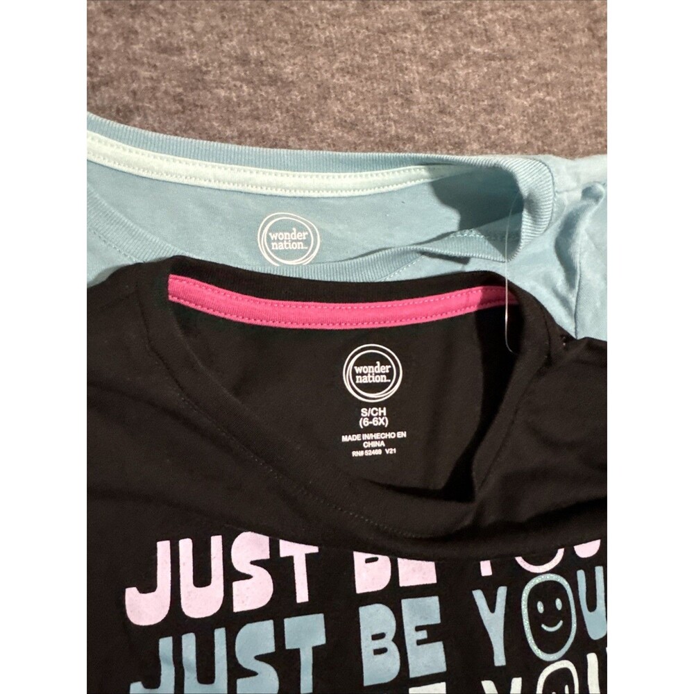 Wonder Nation Girl's Long Sleeve 2 Pack Print Black Small 6-6x - Picture 4 of 6